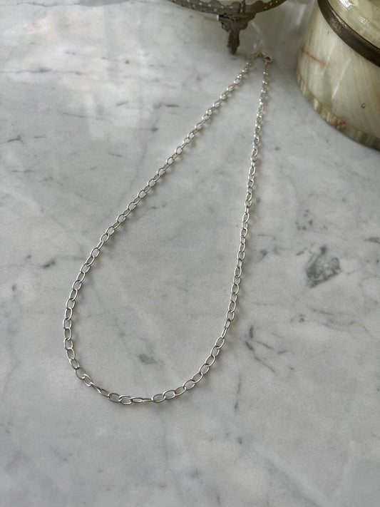 Cadena limada ovalada plata 50cm