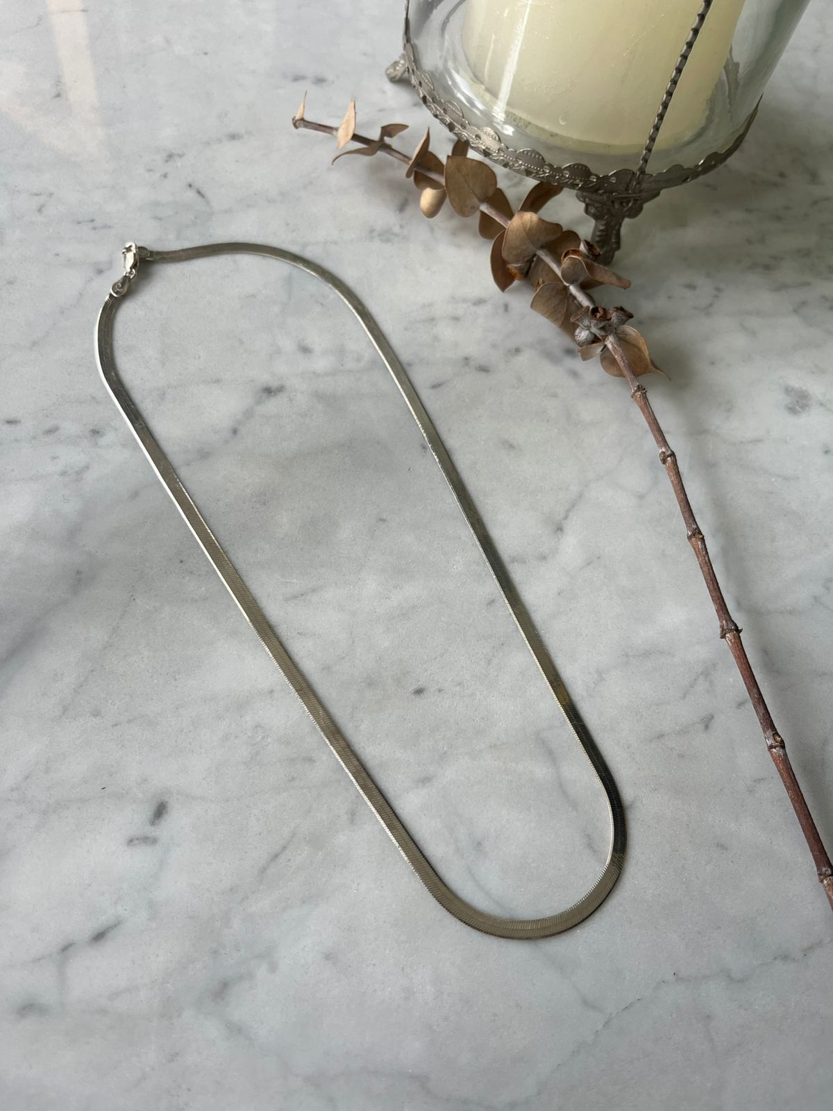Cadena cinta 45cm Plata