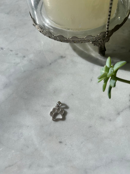 🐾 Dije Patita de perro en plata rodinada con circones 🐾