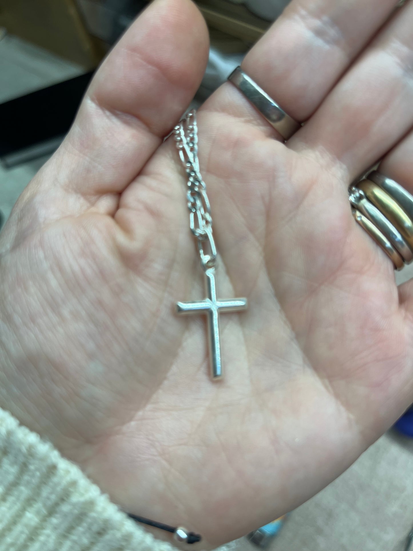 Cadena plata 60cm (sin cruz )