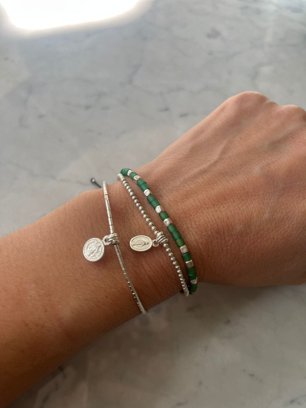 Pulsera de Protección Plata Virgen de los Rayos