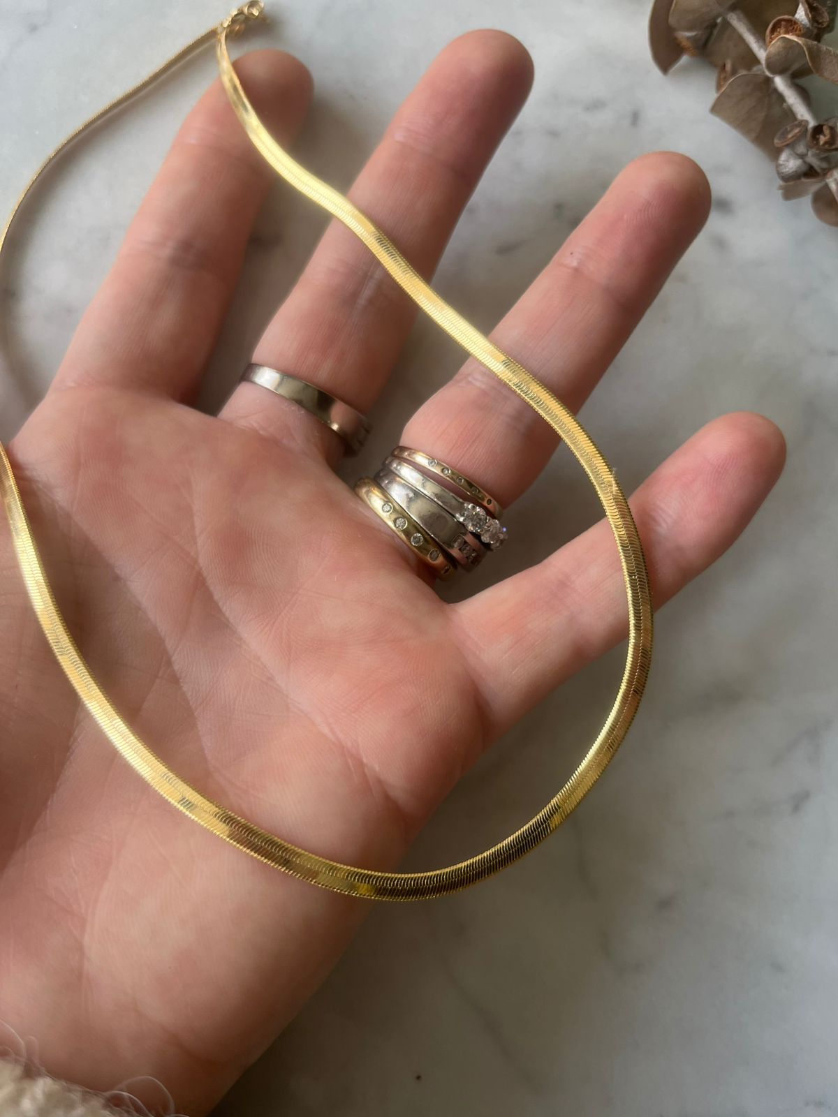 Cadena cinta baño de oro 40cm