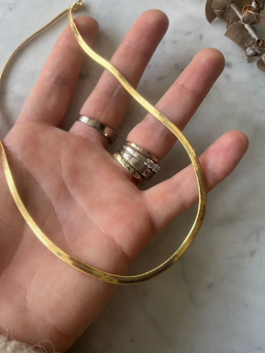 Cadena cinta baño de oro 40cm