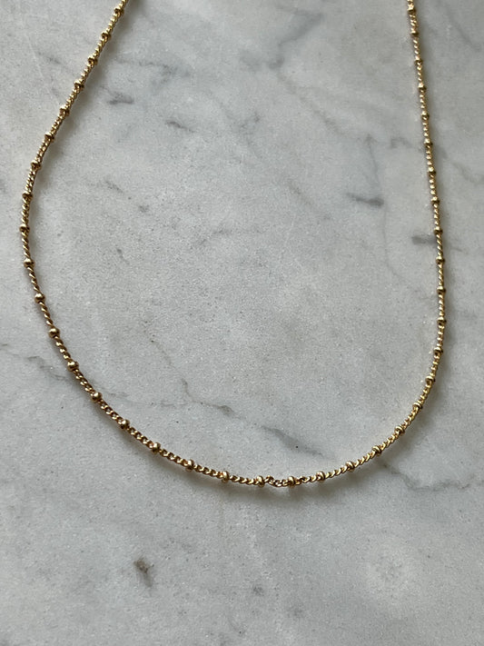 Cadena baño de oro 24k bolita cuerda 45 cm – Ana Diseño (foto 1)