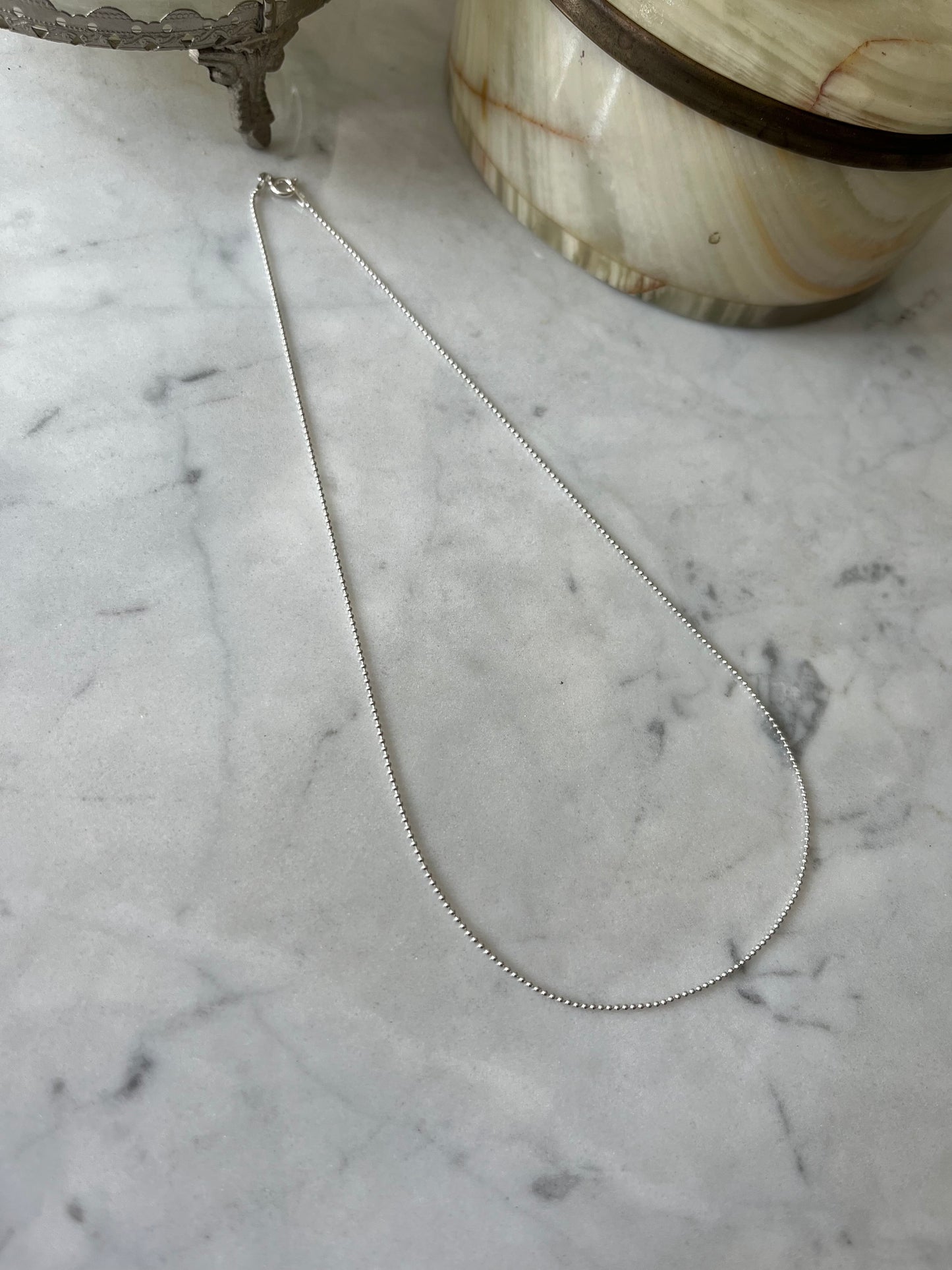 Cadena bolitas plata 45cm bolitas plata