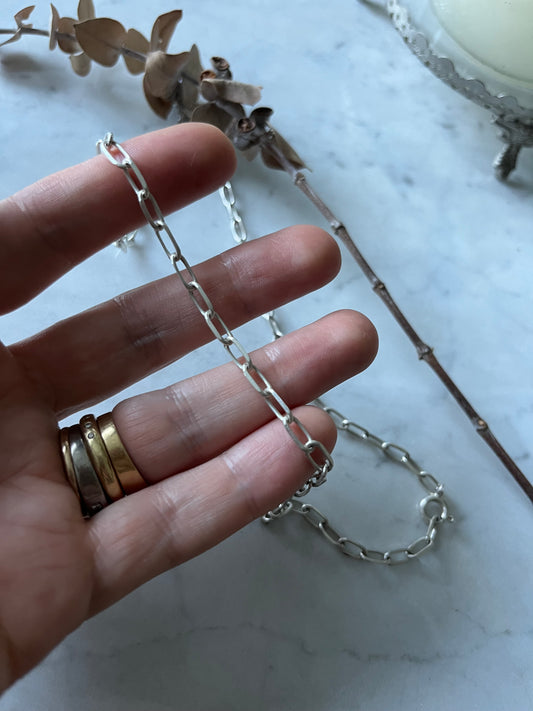 Cadena limada 54cm unisex plata