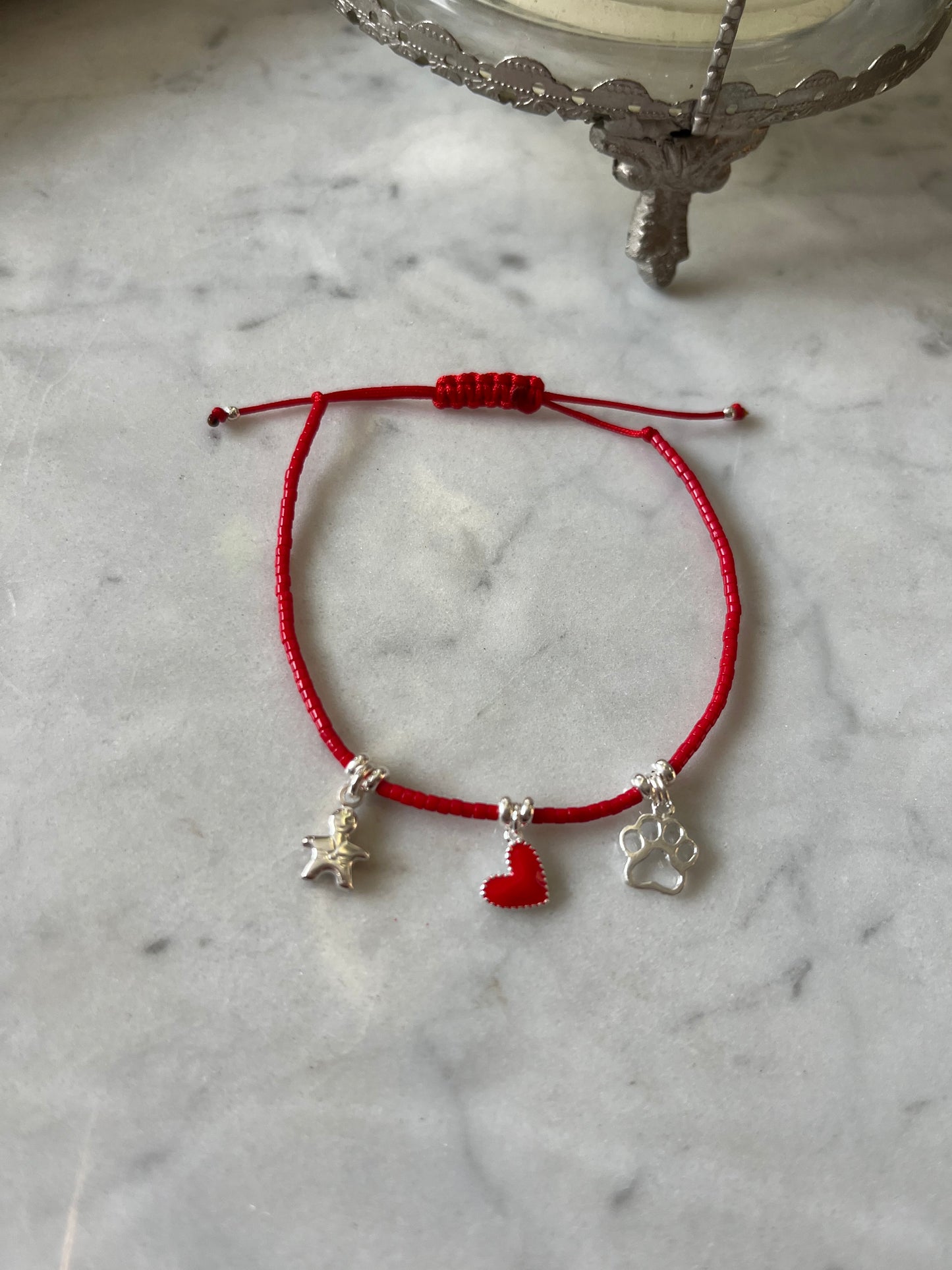 Pulsera Hilo Rojo Niño, Amor y Patitas