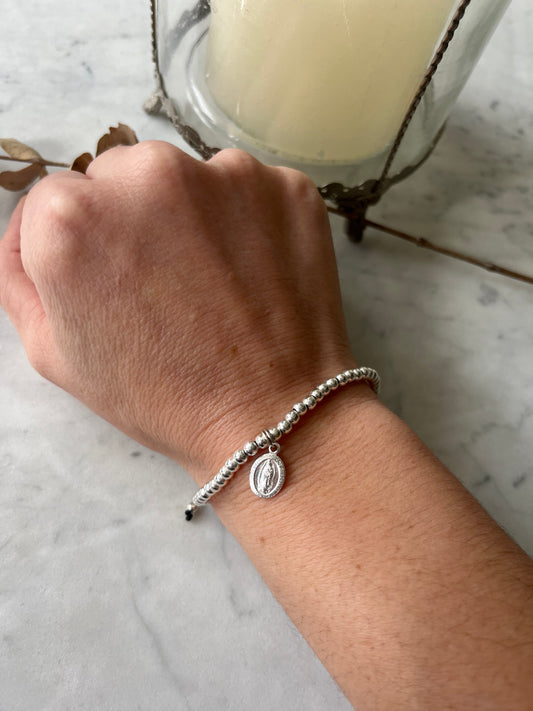 Virgen de Guadalupe bolitas de plata