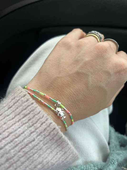 Pulsera flúor y plata