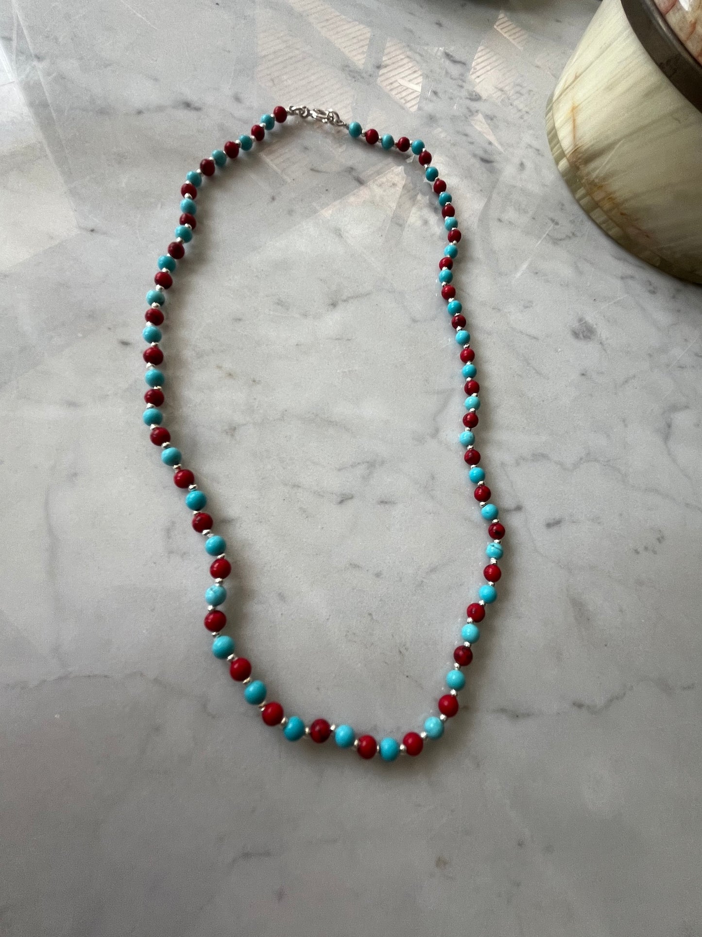 ✨ Collar turquesa y coral Mar y Tierra
