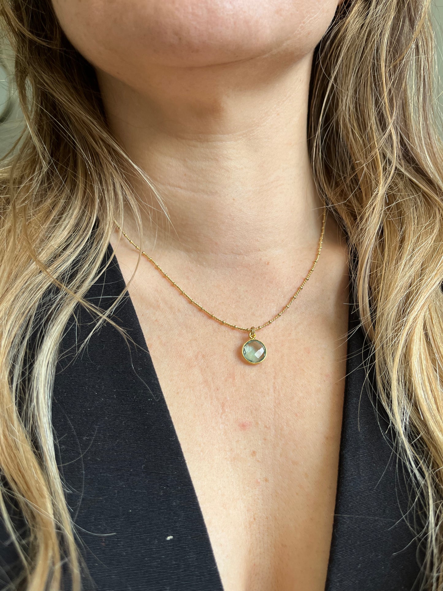 Cadena Grumet mini bolita 45cm baño de oro