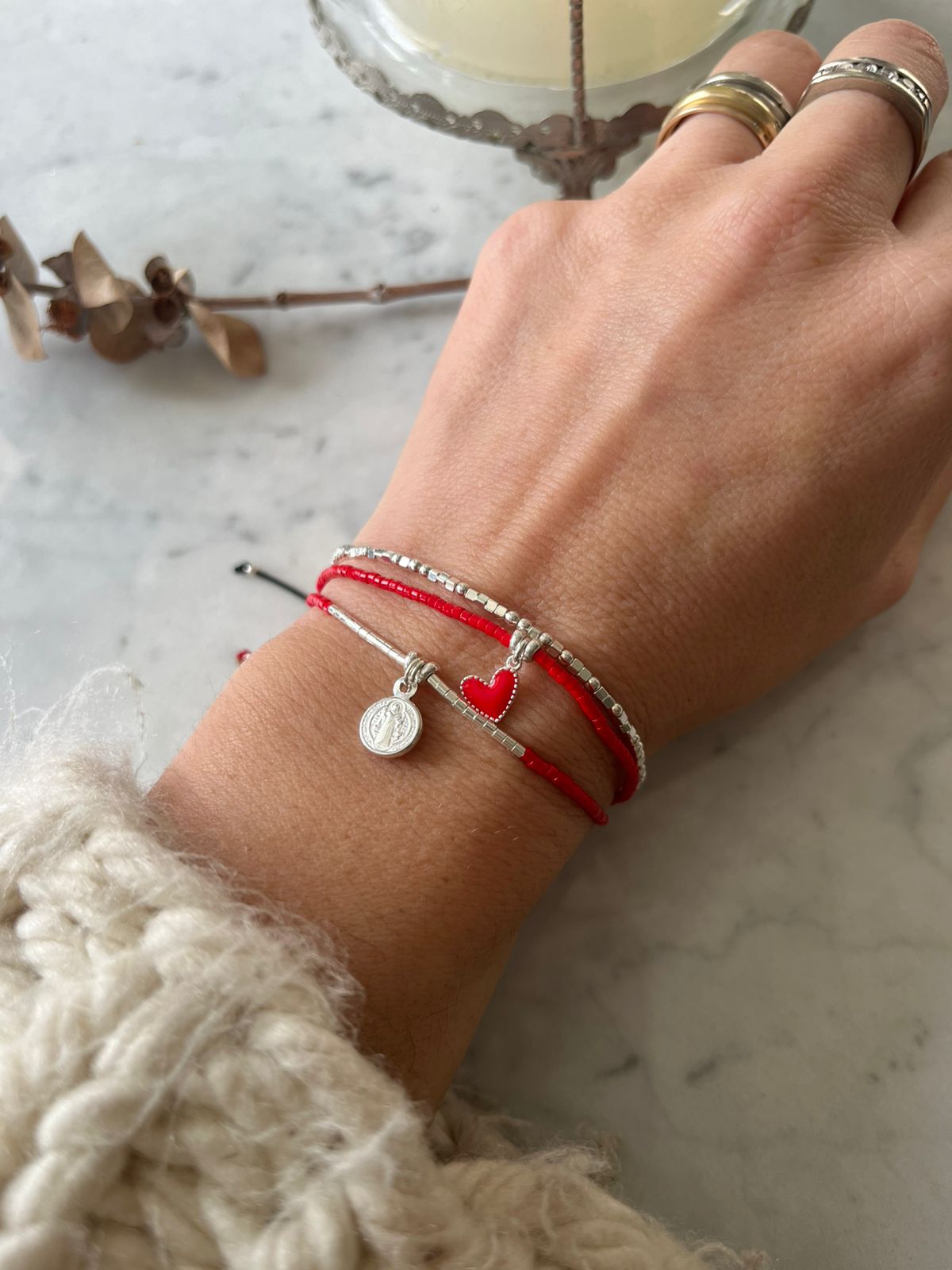 ❤️ Pulsera hilo rojo de protección Rojo Berry Love