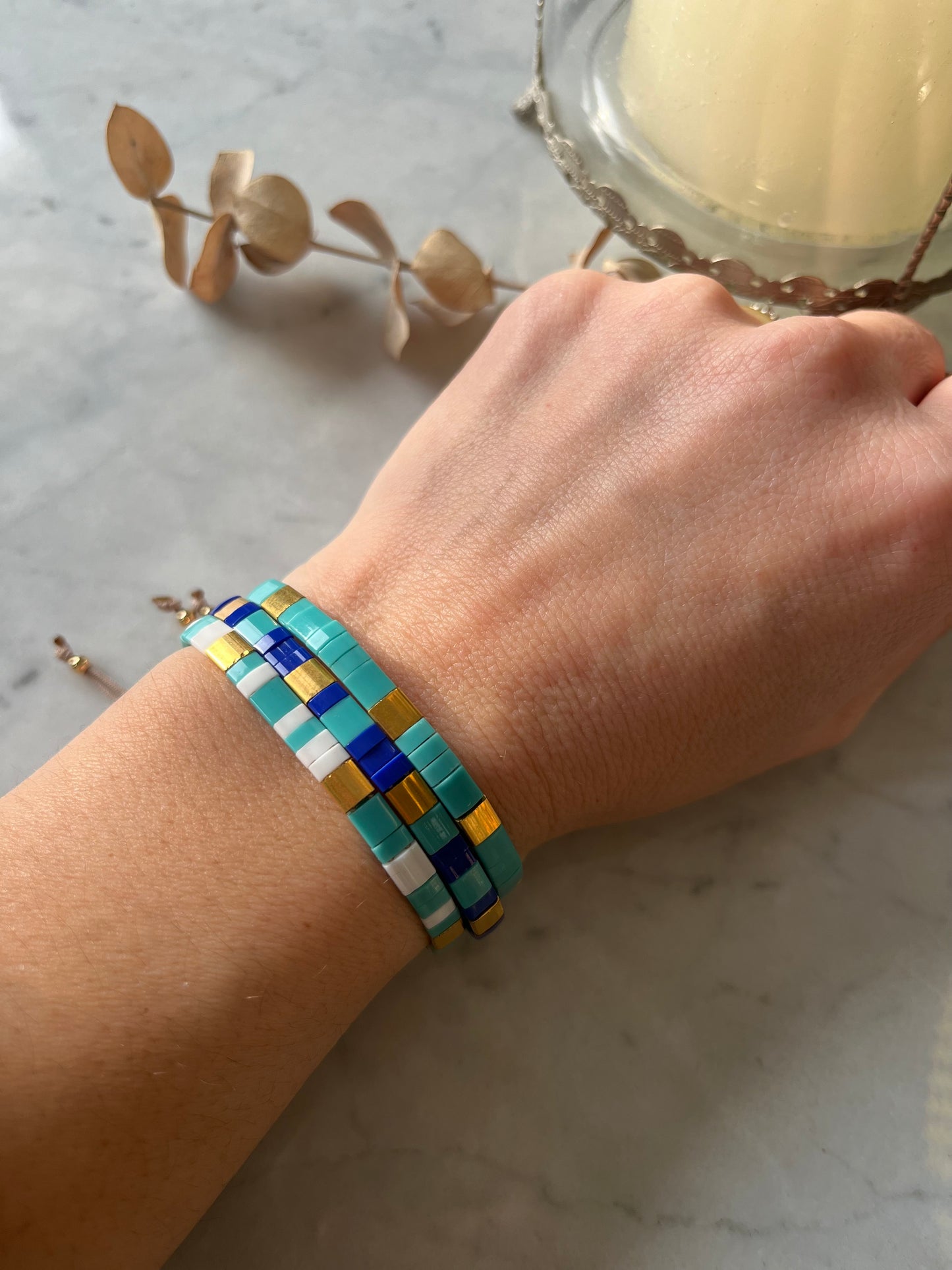 ✨ Pulsera Golden Aqua