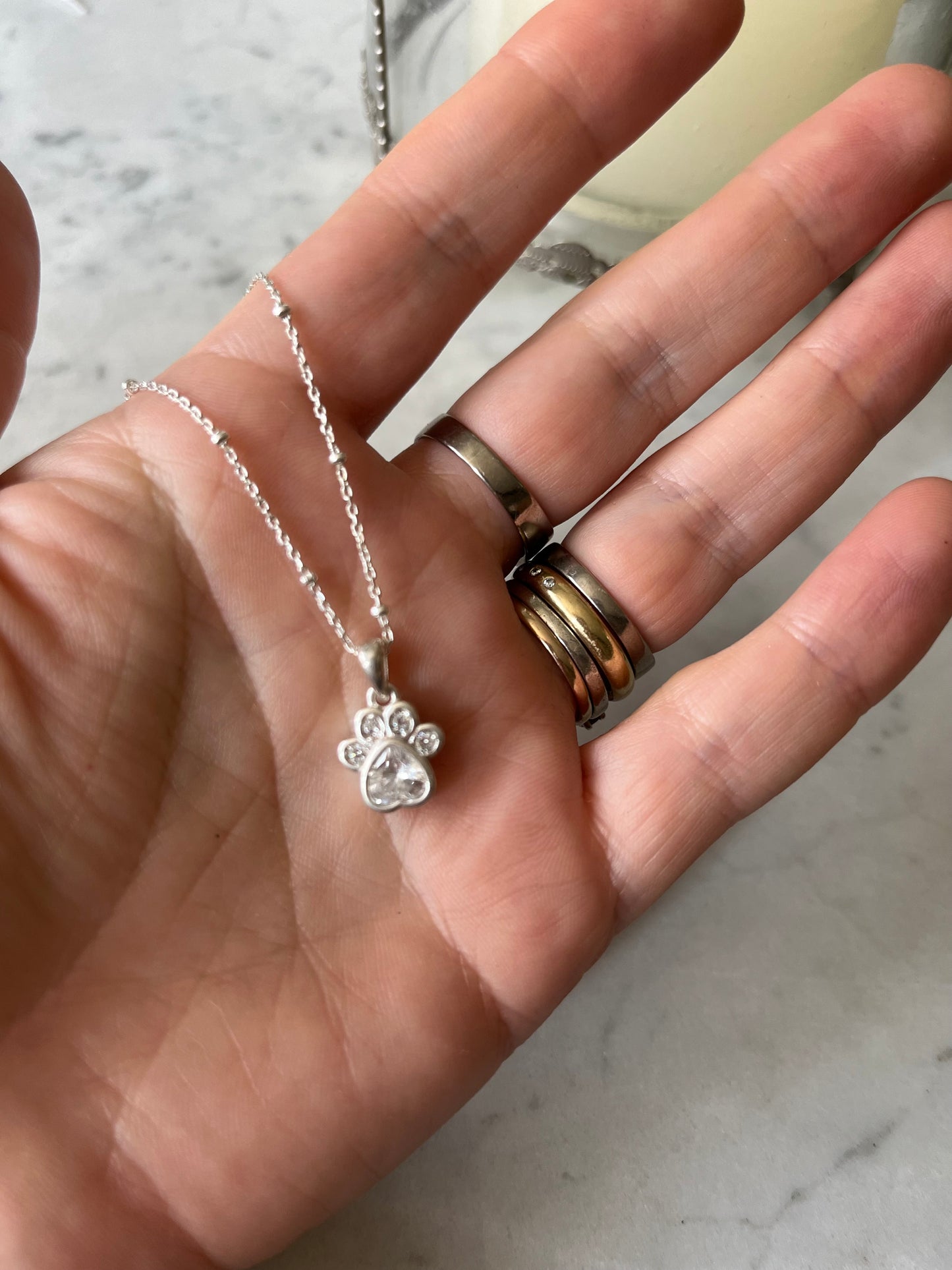 🐾 Colgante Huella de Plata
