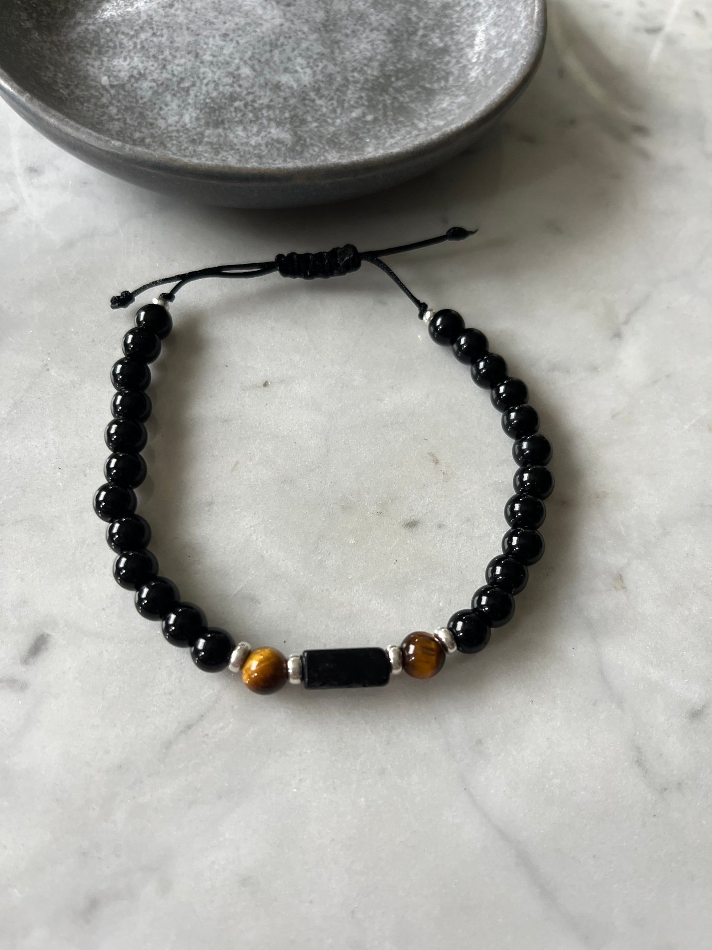 Pulsera Ellos onix y ojo de tigre Foco y Fortaleza