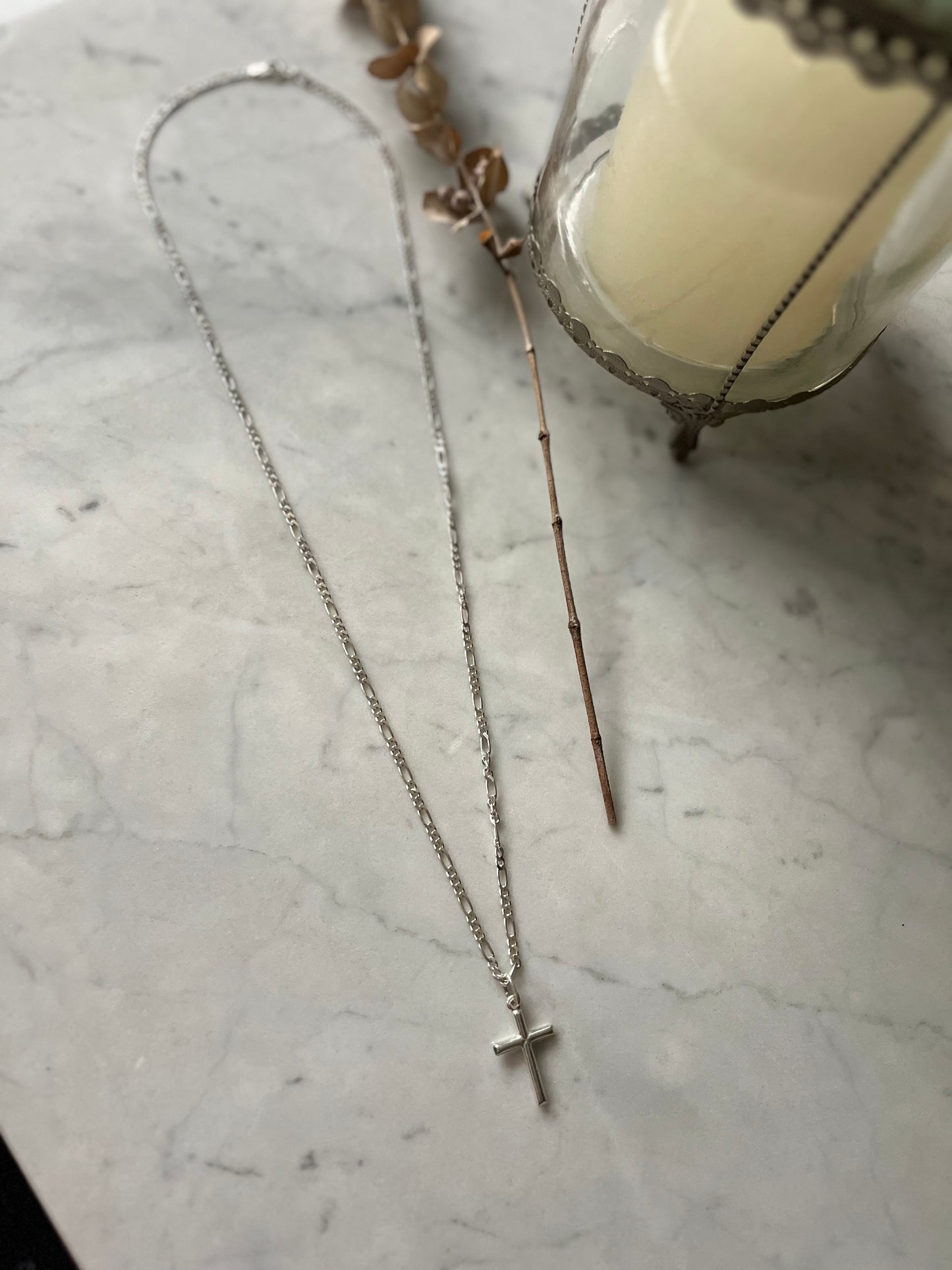 Cadena plata 60cm (sin cruz )