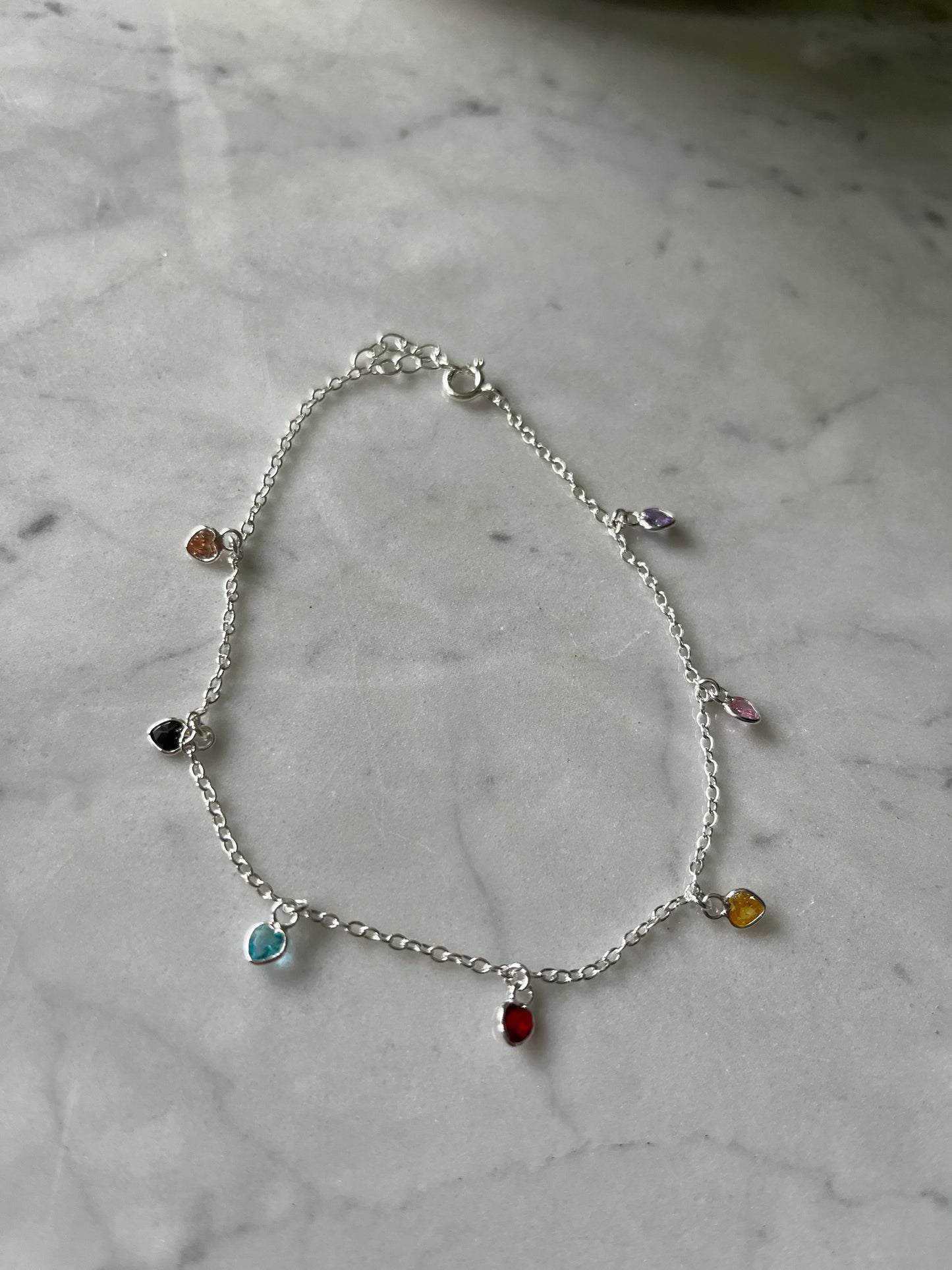 Tobillera cristales colores