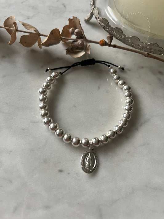 ✨ Pulsera Virgen de Guadalupe – Plata brillante