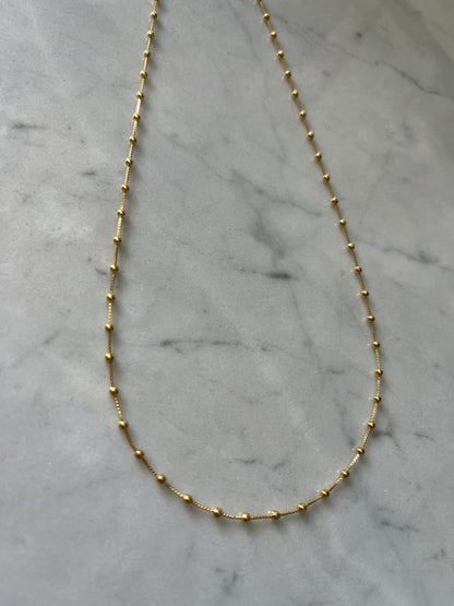 Cadena 45cm baño oro bolitas veneciana