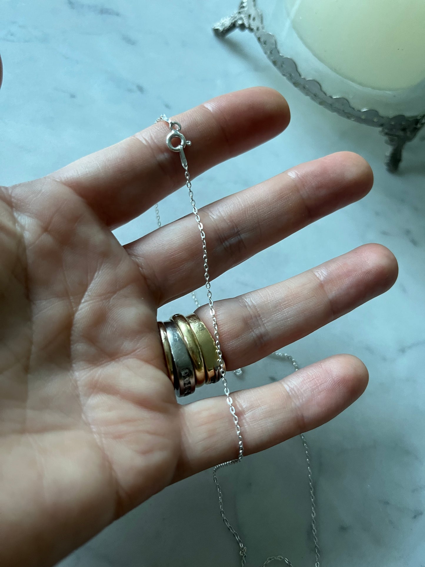 Cadena limada mini plata 45cm