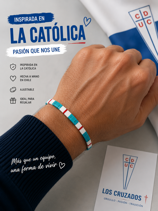 Pulsera de tila colores Franja Eterna – Pulsera inspirada en la Universidad Católica