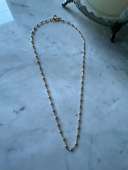 Cadena 40cm baño de oro. Veneciana y bolitas