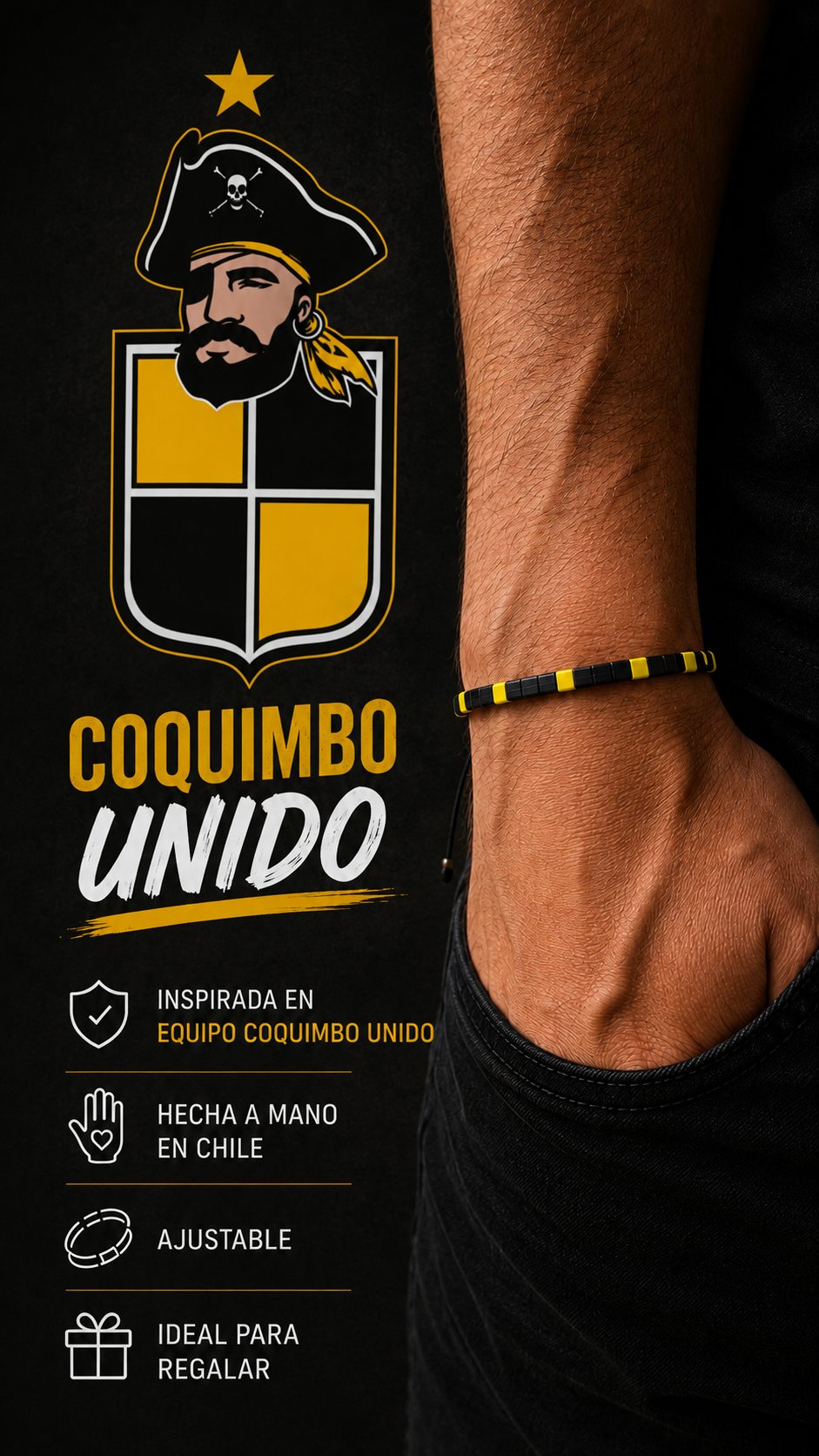 Pulsera inspirada en Coquimbo unido – Ana Diseño (foto 1)