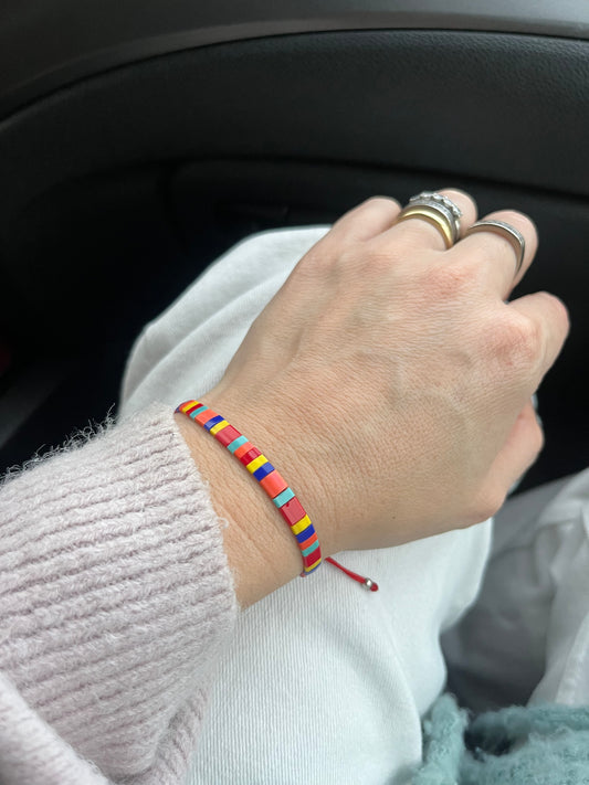 Pulsera de  tila de colores ajustable