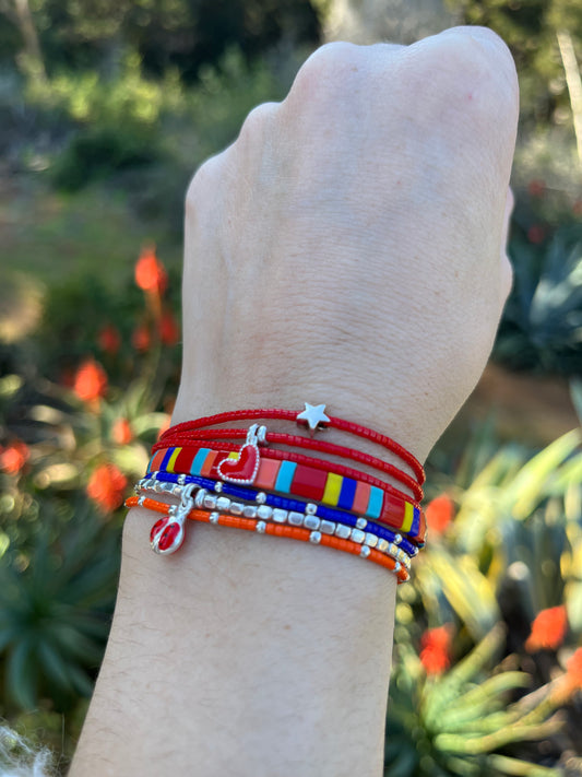 Pulsera de  tila de colores ajustable