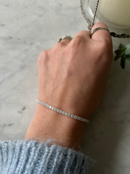 Pulsera Tenis de Plata con Circones