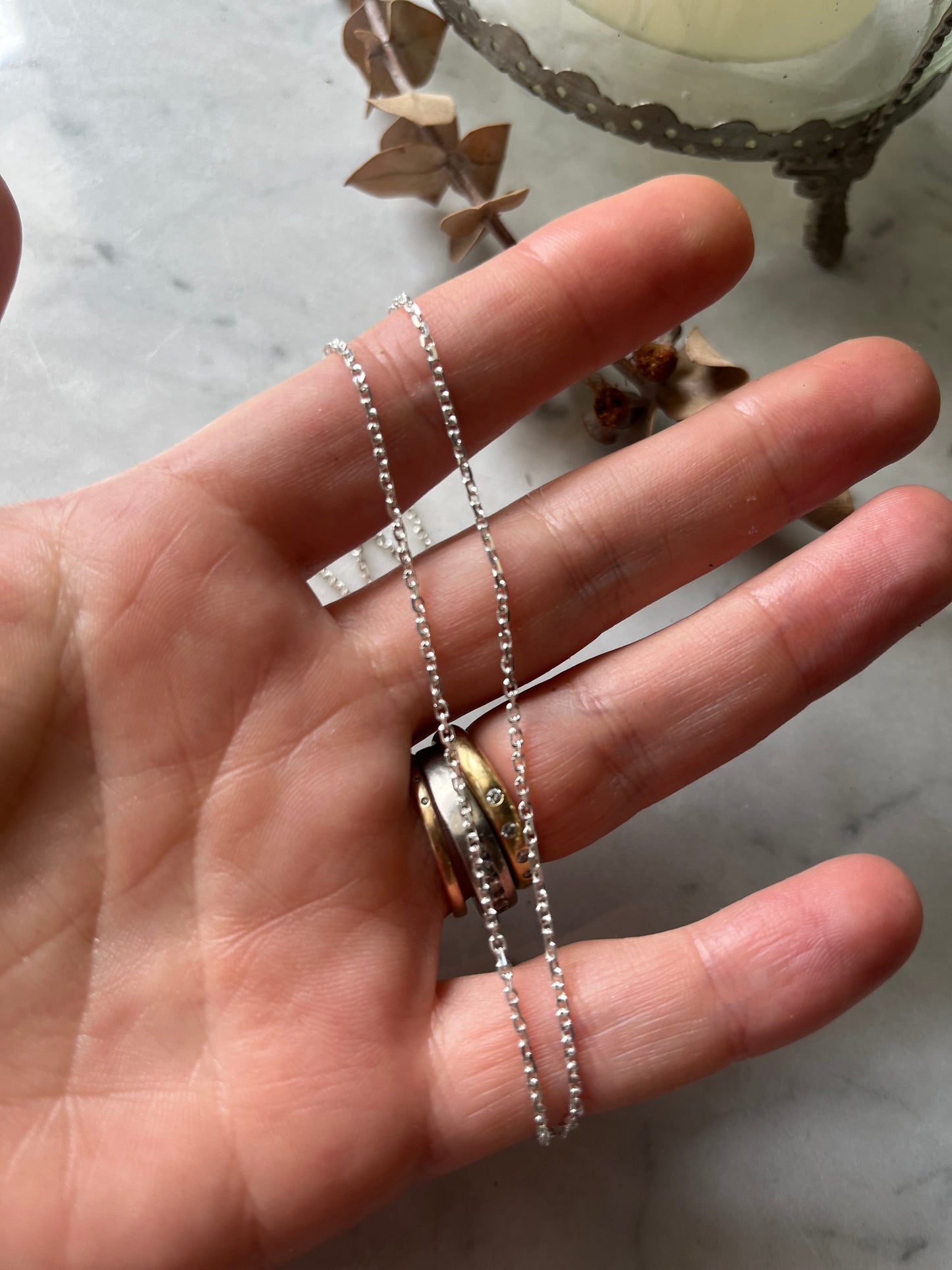 Cadena limada mini plata 45cm