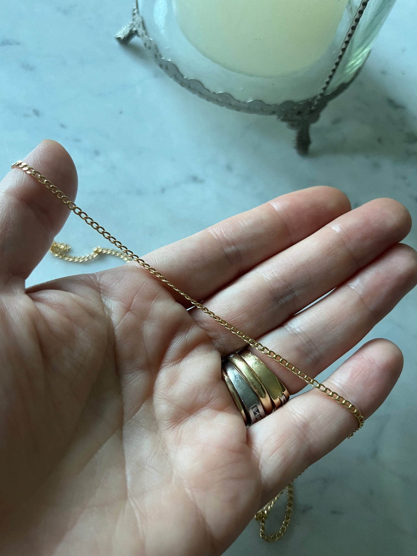 Cadena 49cm baño de oro