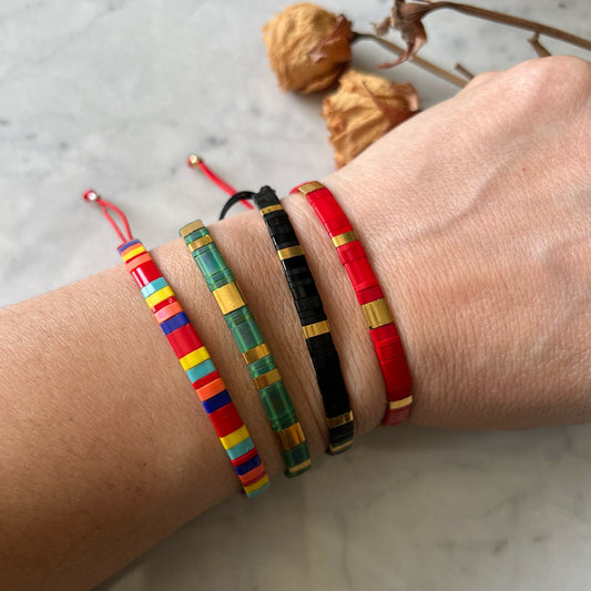 Pulsera de  tila de colores ajustable