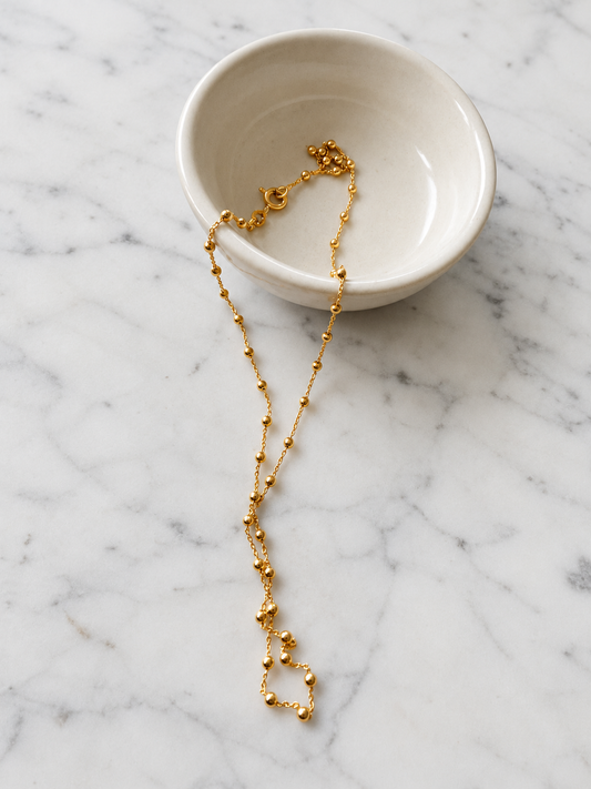 Cadena limada bolita baño de oro 24k 45 cm – Ana Diseño