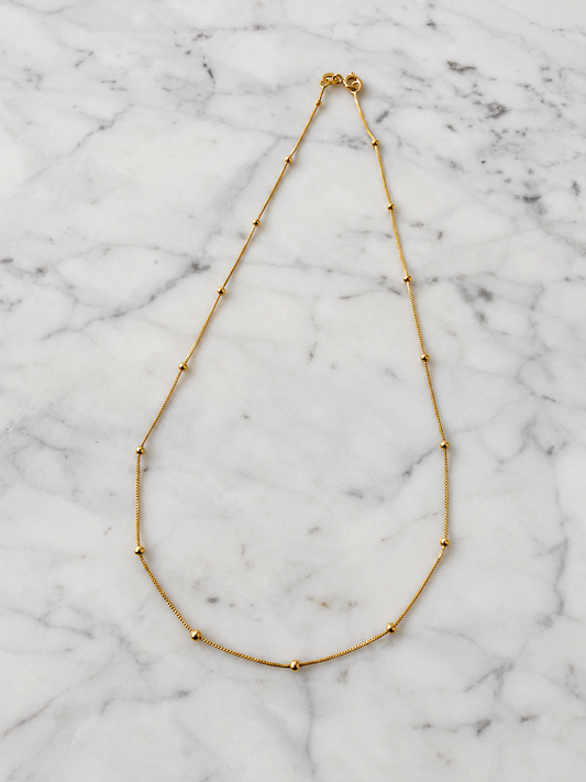 Cadena veneciana bolita baño de oro 24k 40 cm – Ana Diseño