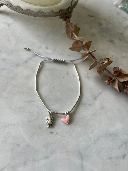 Pulsera mi  corazón rosado