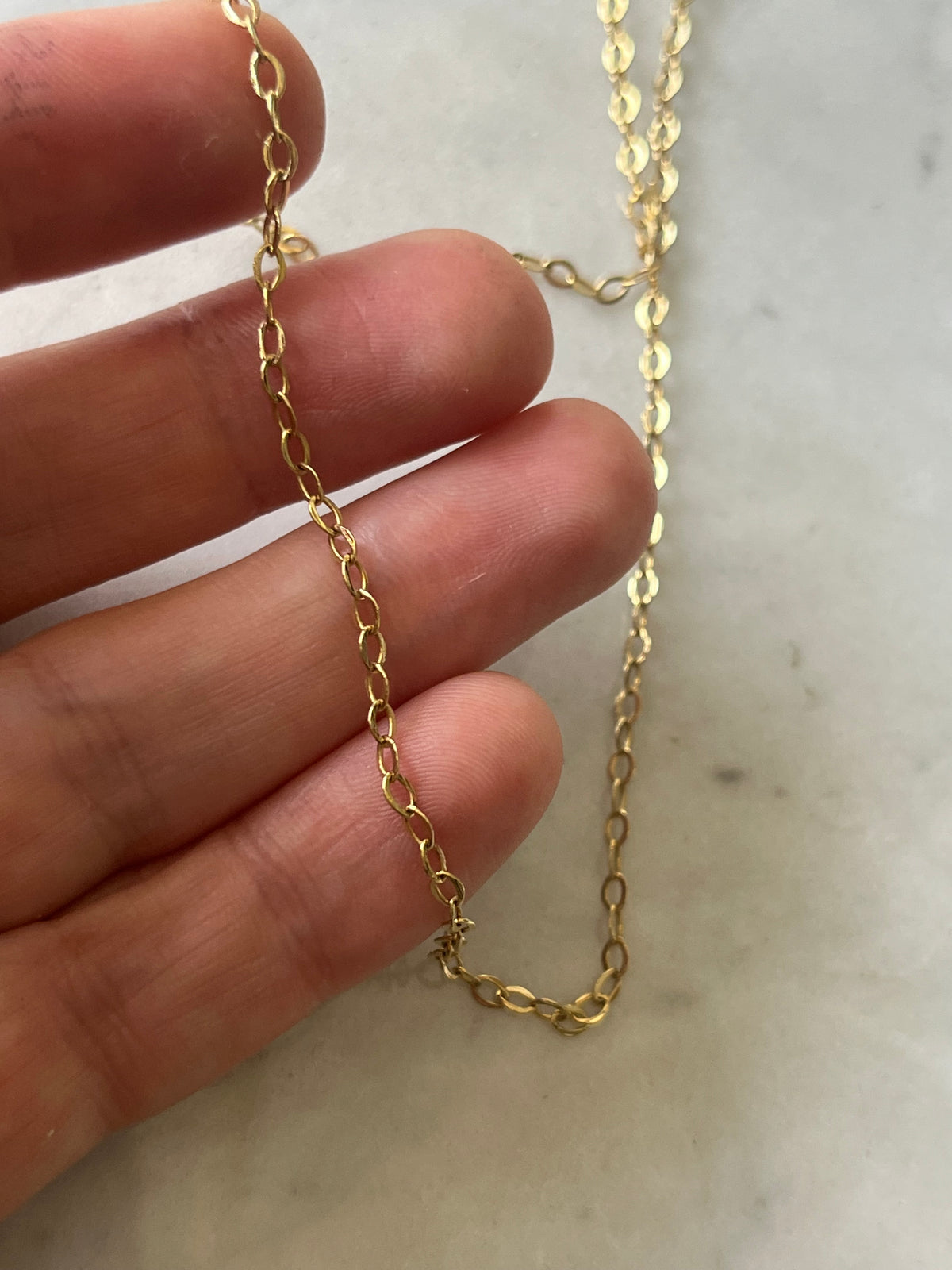 Cadena microrolo baño de oro 45 cm – Ana Diseño