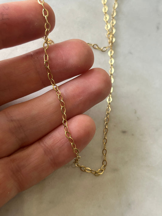 Cadena microrolo baño de oro 45 cm – Ana Diseño