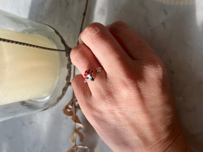 Anillo ajustable de plata con diseño de hongo 🍄✨