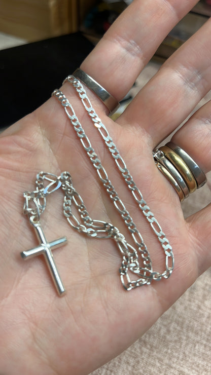 Cadena plata 60cm (sin cruz )
