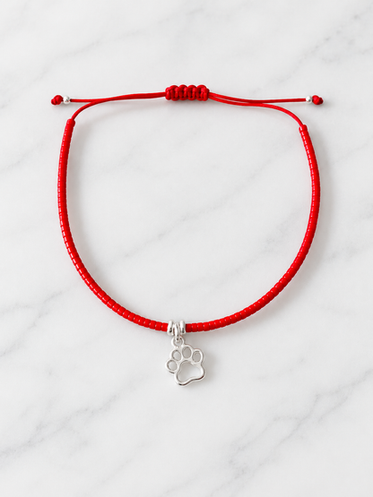 Pulsera hilo rojo Dog Lover con huella de plata – Ana Diseño (foto 3)