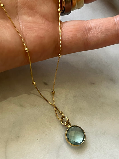 Cadena 45cm veneciana bolitas  baño oro 24k