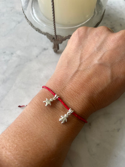 Pulsera hilo rojo Niña niño roja