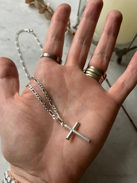 Cadena plata 60cm (sin cruz )