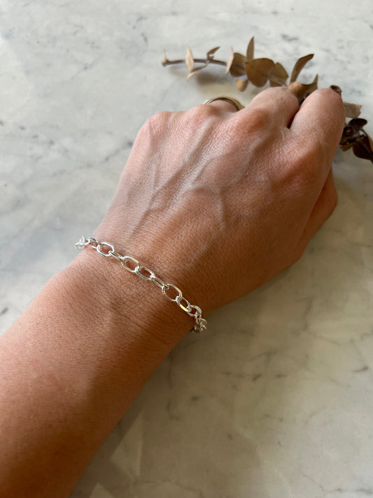 Pulsera limada plata