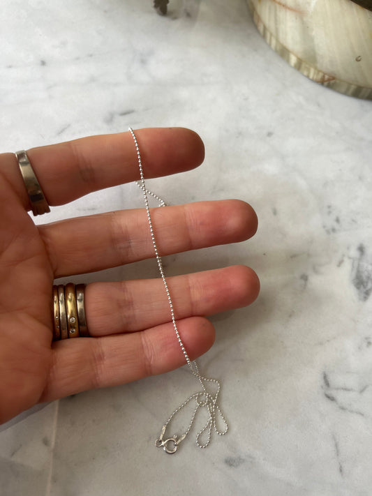 Cadena bolitas plata 45cm  bolitas plata
