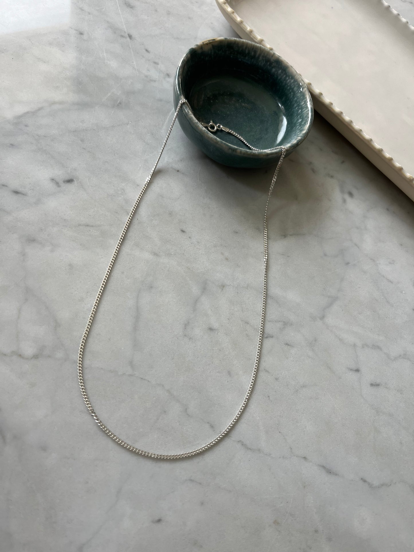 Cadena de plata  45cm mini grumet