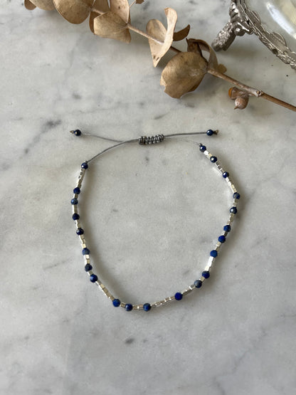 💙 Pulsera de lapislázuli y plata