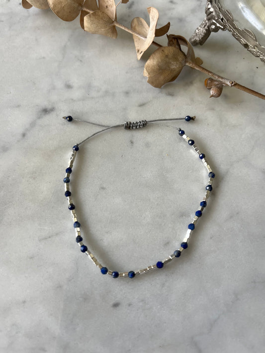 💙 Pulsera de lapislázuli y plata