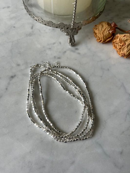 Collar Plata Cubos 80 cm — Multiuso
